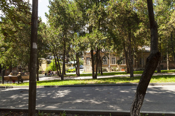 Views of the city of Pyatigorsk, Russia, park Cvetnik, Diana's grotto, Lermontov's gallery, mineral waters, The name Pyatigorsk is derived from the fused Russian words five mountains 