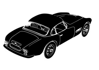 Obraz na płótnie Canvas silhouette of retro sports car vector