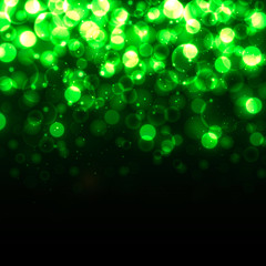 Bokeh green light background. Vector illustration.