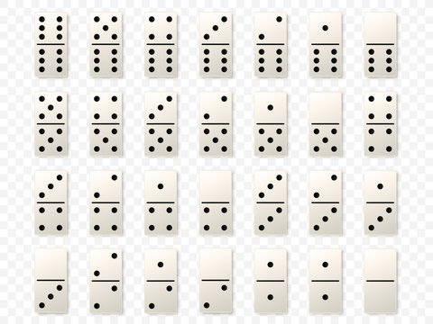 Dominoes or domino tiles white vector mockups