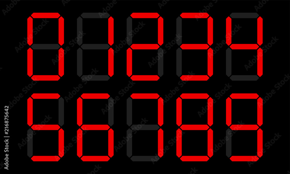 Poster digital numbers digits vector display