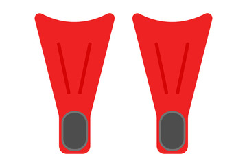 Red fins - flat vector graphic with transparent background