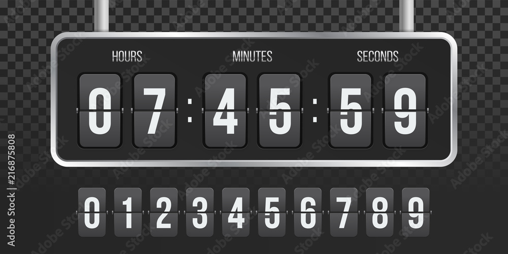 Poster flip countdown clock vector counter