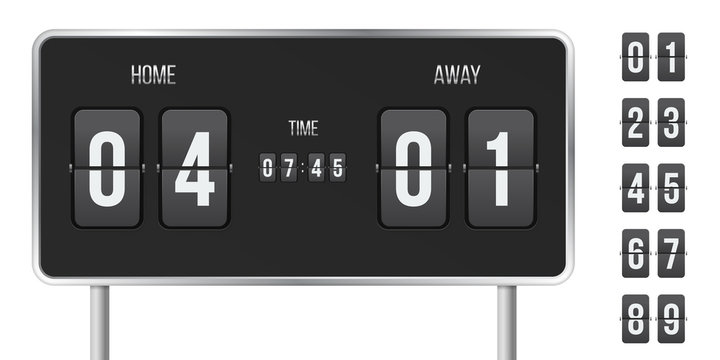 Flip scoreboard vector score and time countdown