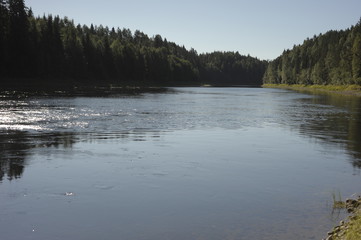 Fototapeta premium Nordic countries, Scandinavia, ecology, travel, lake, forests, outdoor activities, nature