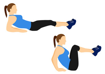 Fototapeta na wymiar Fitness abs exercises workout motivation