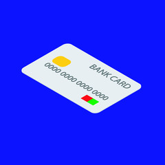Bank card isometric flat icon. 3d vector colorful illustration. Online payment symbol, cash withdrawal, financial operations vector illustration isolated.
