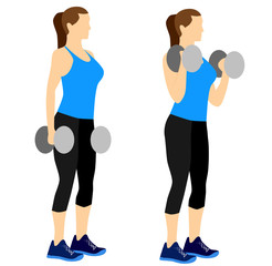 Fitness arm and back exercises workout