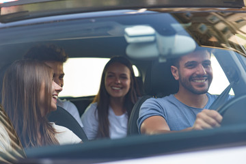 Friends in a car