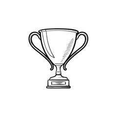 Trophy cup hand drawn outline doodle icon