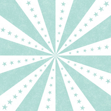 Teal And White Stars And Burst Lines Background