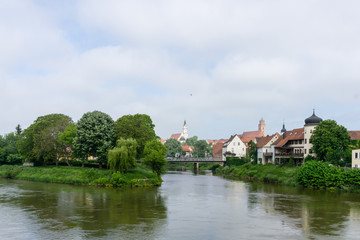 Fototapeta na wymiar Stadt Stadtpanorama Donauwörth panorama