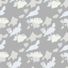 UFO military camouflage seamless pattern in beige and different shades of grey color