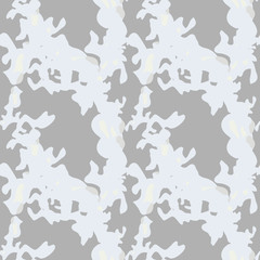 UFO military camouflage seamless pattern in beige and different shades of grey color