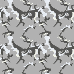 UFO military camouflage seamless pattern in beige and different shades of grey color
