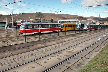 modern tramways in station