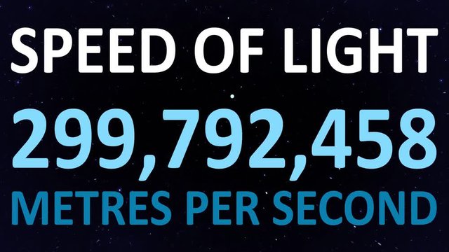Speed of light numbers on space background