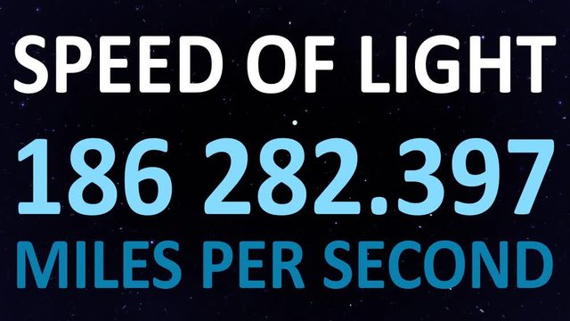 Speed of light numbers on space background