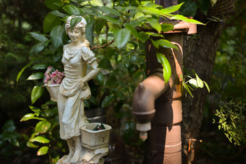 garden white  figures  