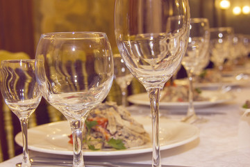 Glasses on the table