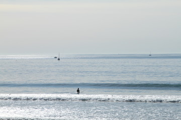 Fototapeta na wymiar Surfer in the water