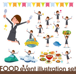 flat type Gray suit business women_food festival