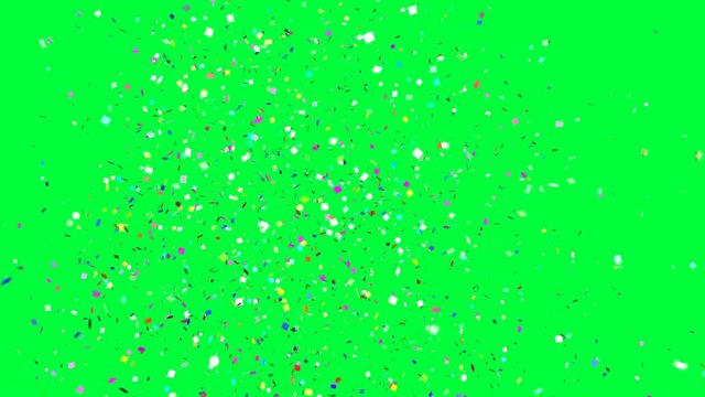Colorful Explosions of confetti party on a green background