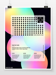 Poster design banner business concept vertical holographic 2