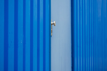 blue wall and one door