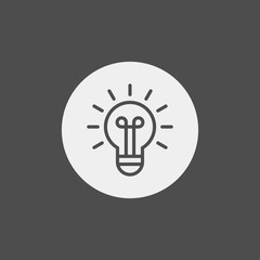 Bulb flat vector icon. Idea flat vector icon