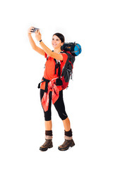 Obraz premium Woman taking selfies