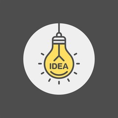 Idea flat vector icon. Lightbulb flat vector icon