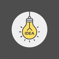 Idea flat vector icon. Lightbulb flat vector icon