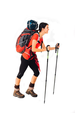 Woman with mountain equipment