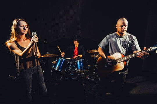 Performing at studio