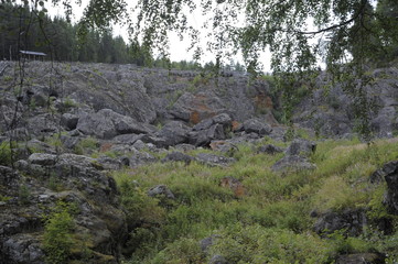 Fototapeta na wymiar Northern landscape, mountains, forests, lakes, rocks, Scandinavian peninsula, ecological tourism