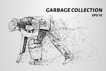 A woman collects garbage. Care for the environment
