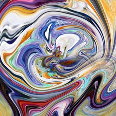 Fractal surreal art. Psychedelic fantasy artwork. Graphic painting design pattern. Template for printed production decor. Geometric fantastic wallpaper. Digital drawing. 