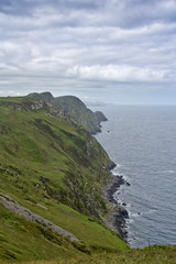 Pembrokeshire coast looking west from  Strumble Head near Gwndwn Gwyn, Wales, UK