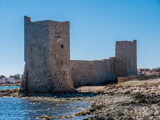 Fortress Kastela on the coast of island Vir on the Adriatic sea, Zadar county, Croatia