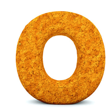 Letter O, font soil drought cracked, dry mud alphabet, path save.