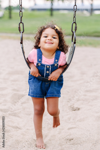 Portrait Of Happy Smiling Little Latin Hispanic Toddler Girl