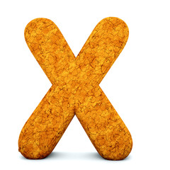 Letter X, font soil drought cracked, dry mud alphabet, path save.
