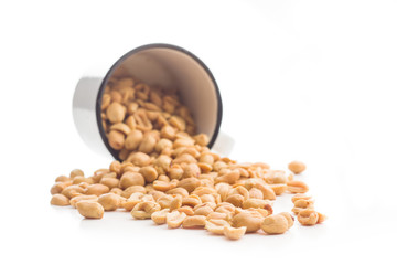 Salted roasted peanuts.