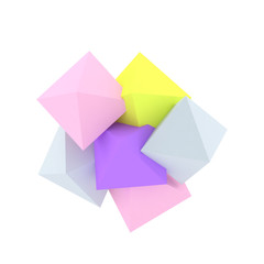 3d shape. Geometric object. Simple. Abstract design. Flying geometric shape. Trendy modern illustration. 3d rendering. Pastel. Smooth. Simple. Stylish concept isolated on white. Minimal style.