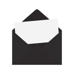 black envelope with blank card- vector illustration