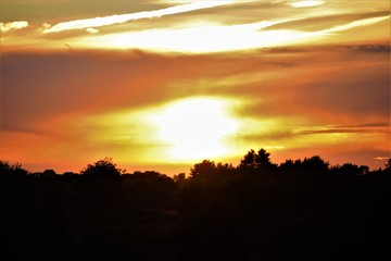 Fototapeta na wymiar Sunset in Sutton Coldfield Park Birmingham uk