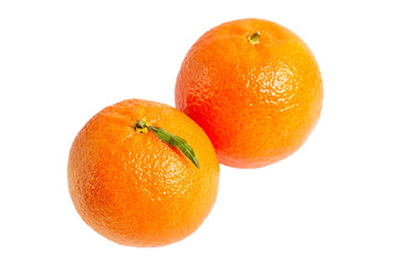 Mandarin, tangerine citrus fruit isolated on white background