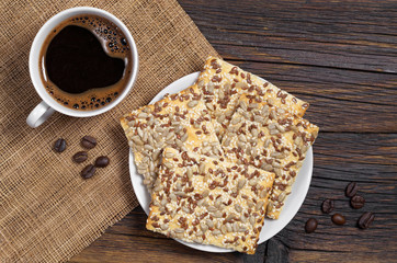 Coffee and cookies with seeds