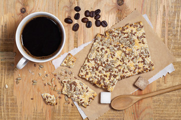 Coffee and cookies with seeds